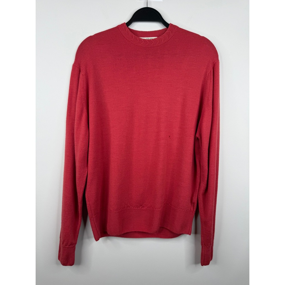 Vintage 80s-90s Castle of Ireland Sweater 100% Pure Wool Coral Crew Neck Sz 44